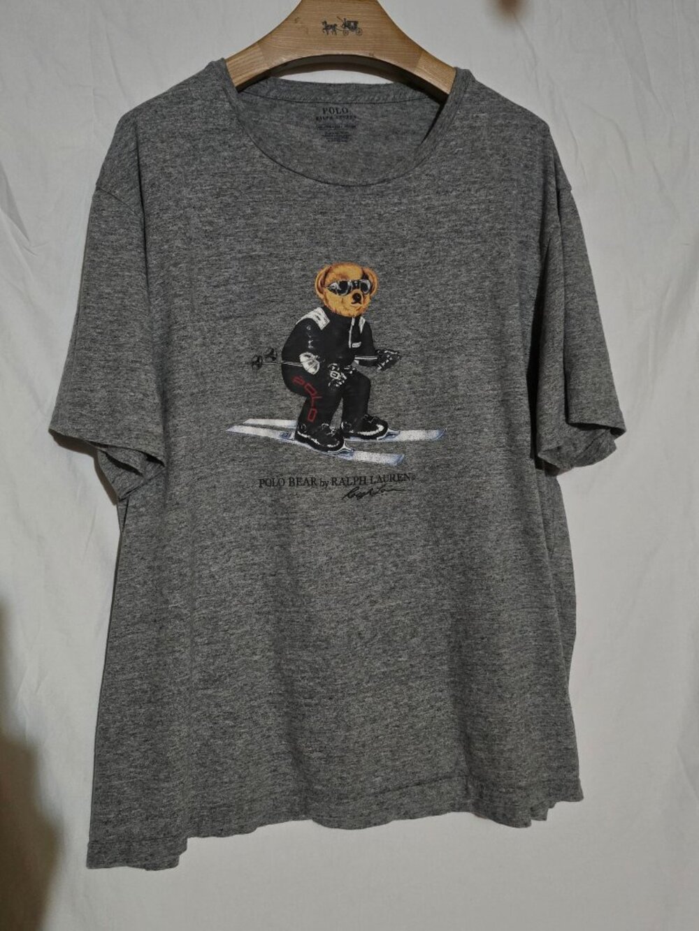 Ralph Lauren POLO SS Crewneck Skiing POLO Bear - Black Gear - Gray - Sz XXL*